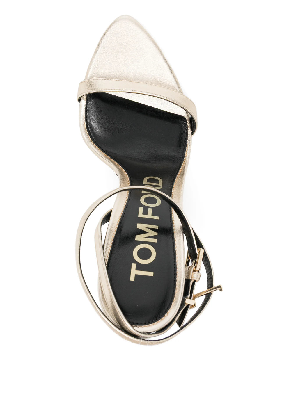 Tom Ford - Laminated Nappa Leather Padlock Pointy Naked Sandals