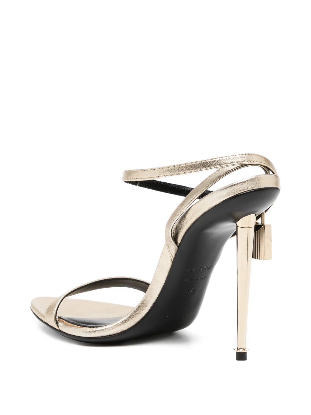 Tom Ford - Laminated Nappa Leather Padlock Pointy Naked Sandals