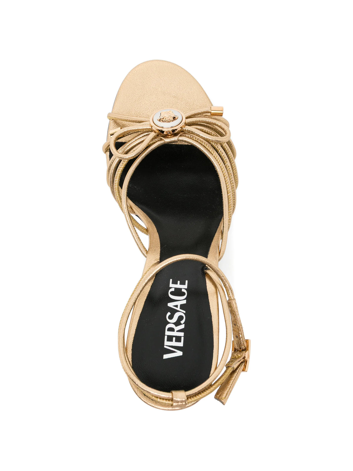 Versace - Opera Bow Metallic Heeled Sandals