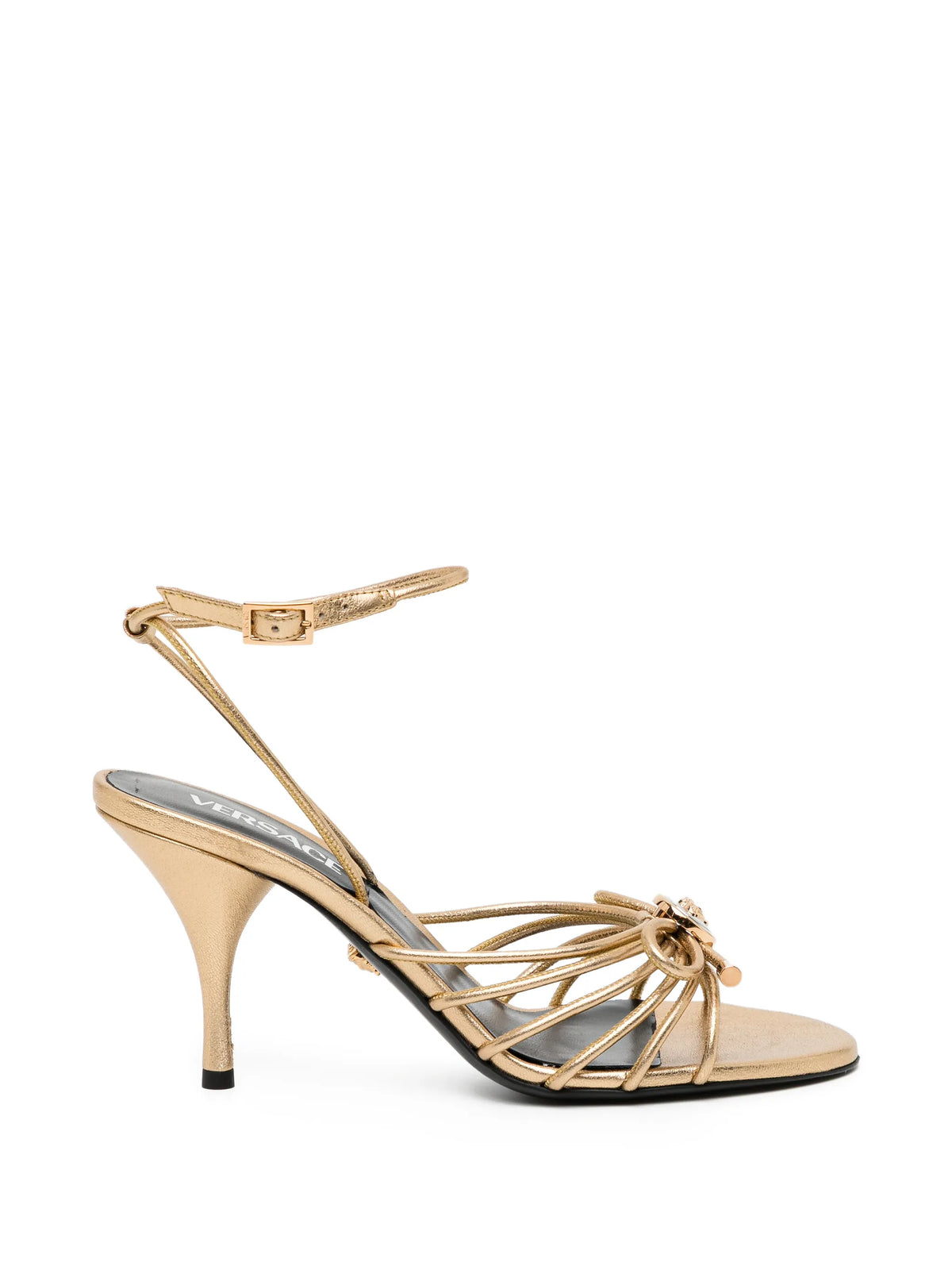 Versace - Opera Bow Metallic Heeled Sandals