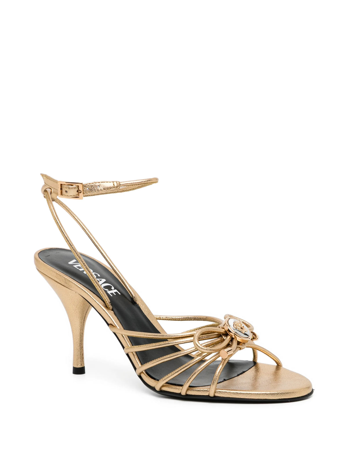 Versace - Opera Bow Metallic Heeled Sandals