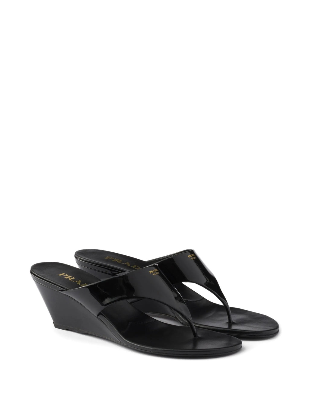 Prada - Patent Leather Thong Sandals