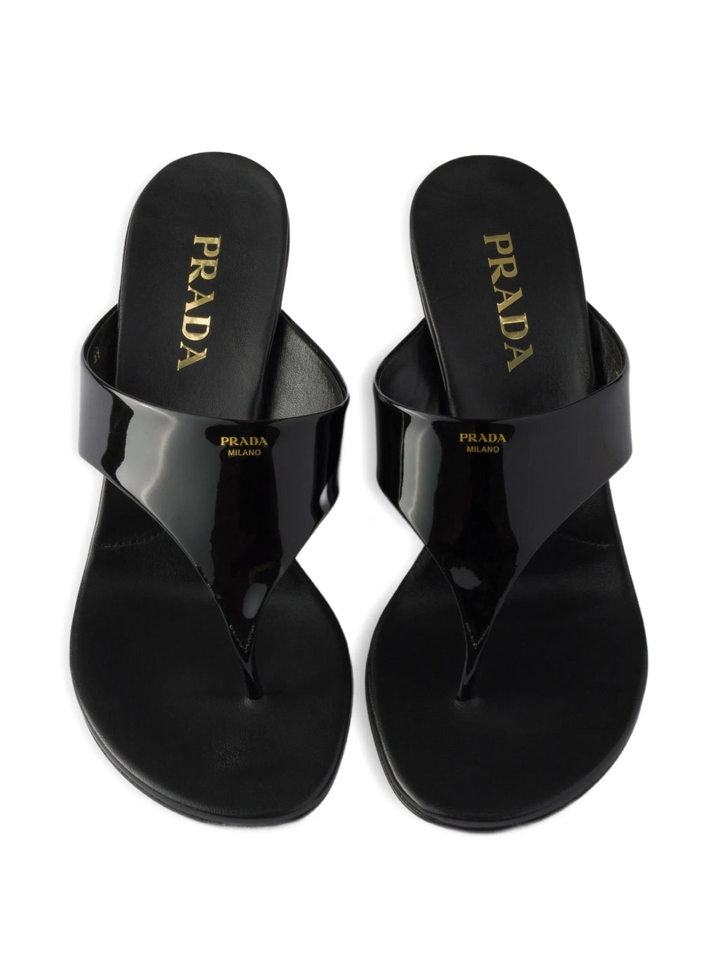 Prada - Patent Leather Thong Sandals