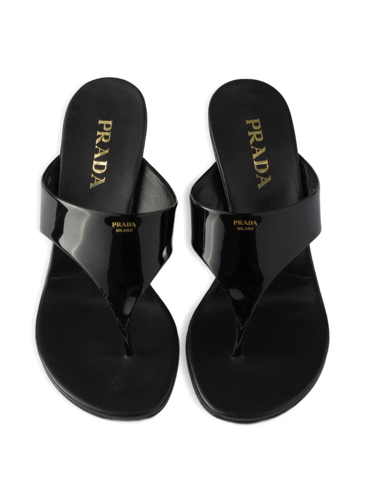 Prada - Patent Leather Thong Sandals