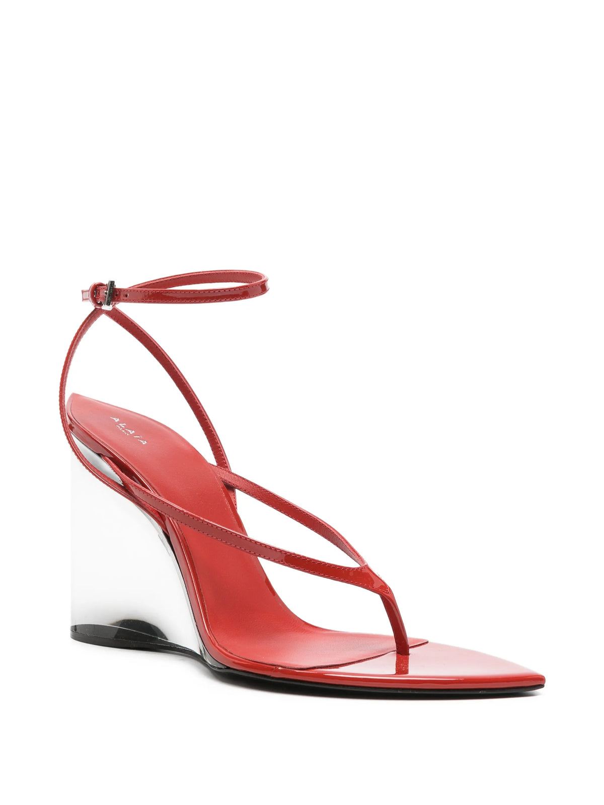 Alaïa - Invisible Thong Sandals In Patent Calfskin