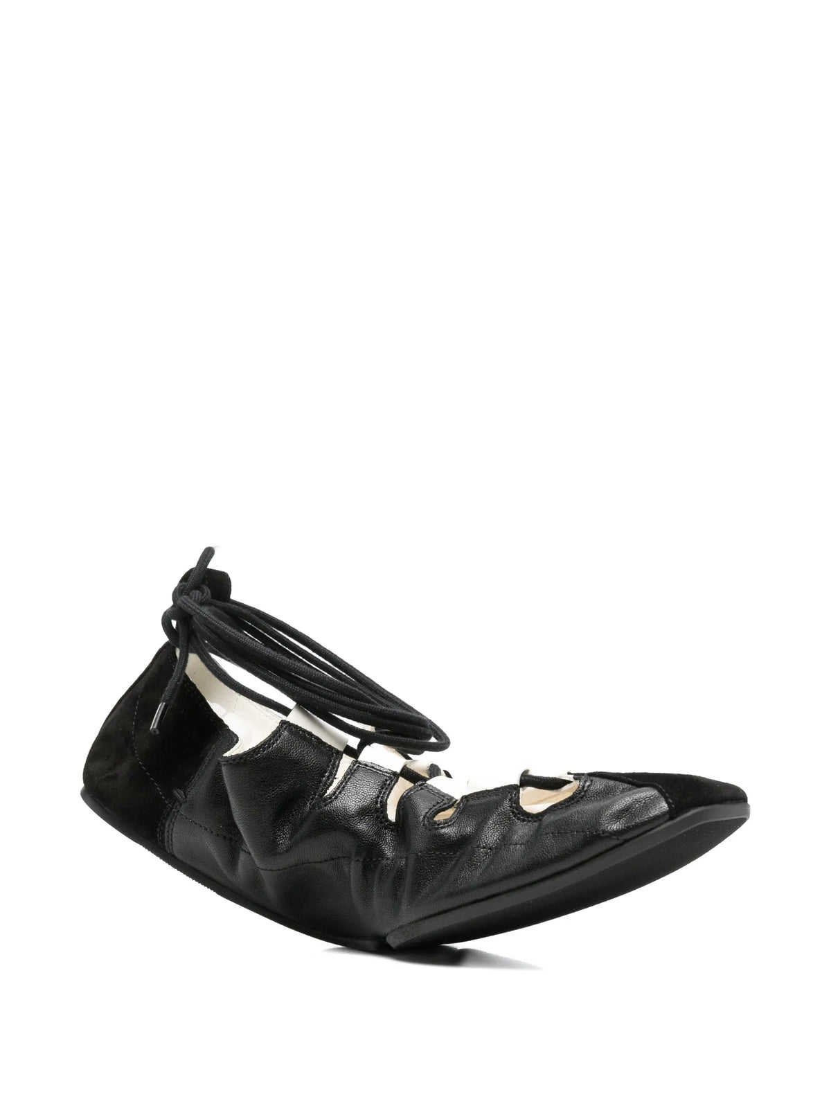 Alaïa - Fold Laced Flats In Leather
