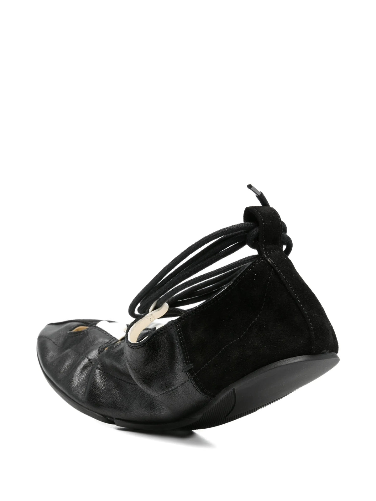 Alaïa - Fold Laced Flats In Leather