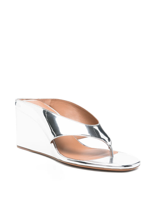 Alaïa - Mirror Leather Wedge Sandals