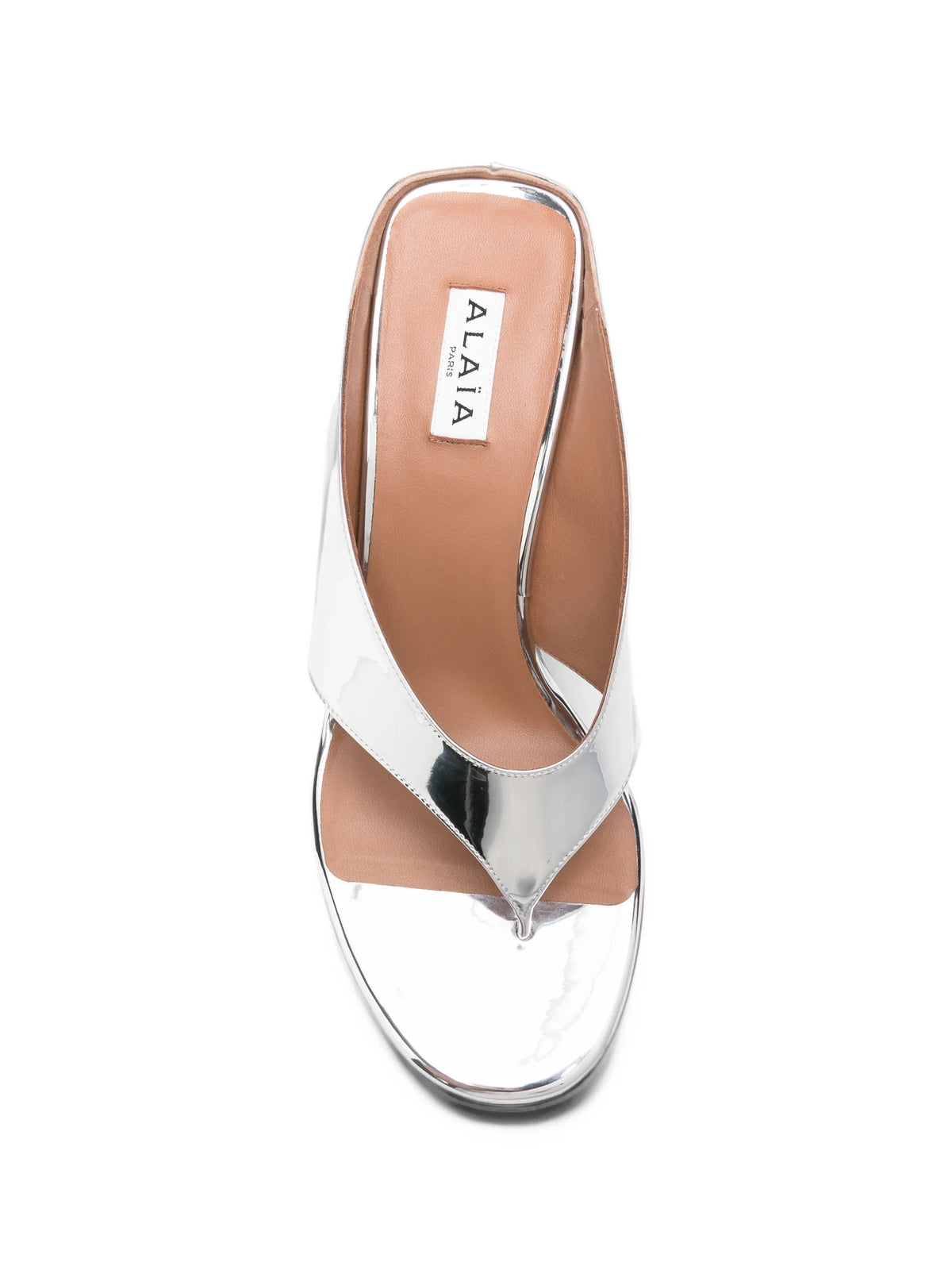 Alaïa - Mirror Leather Wedge Sandals