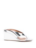 Alaïa - Mirror Leather Wedge Sandals