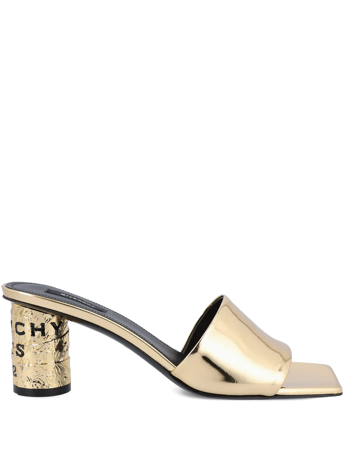Givenchy - Tape Heeled Mules In Mirror Effect Leather