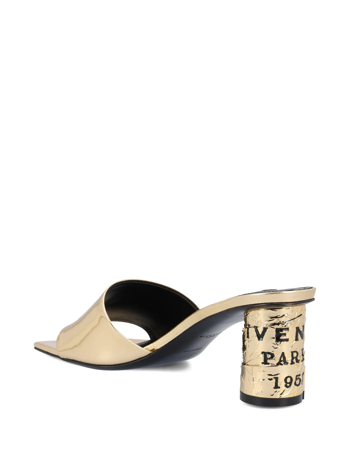 Givenchy - Tape Heeled Mules In Mirror Effect Leather