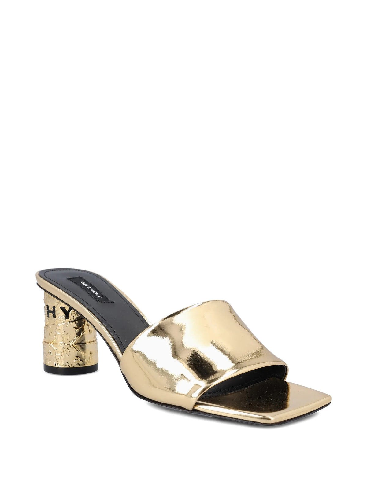Givenchy - Tape Heeled Mules In Mirror Effect Leather