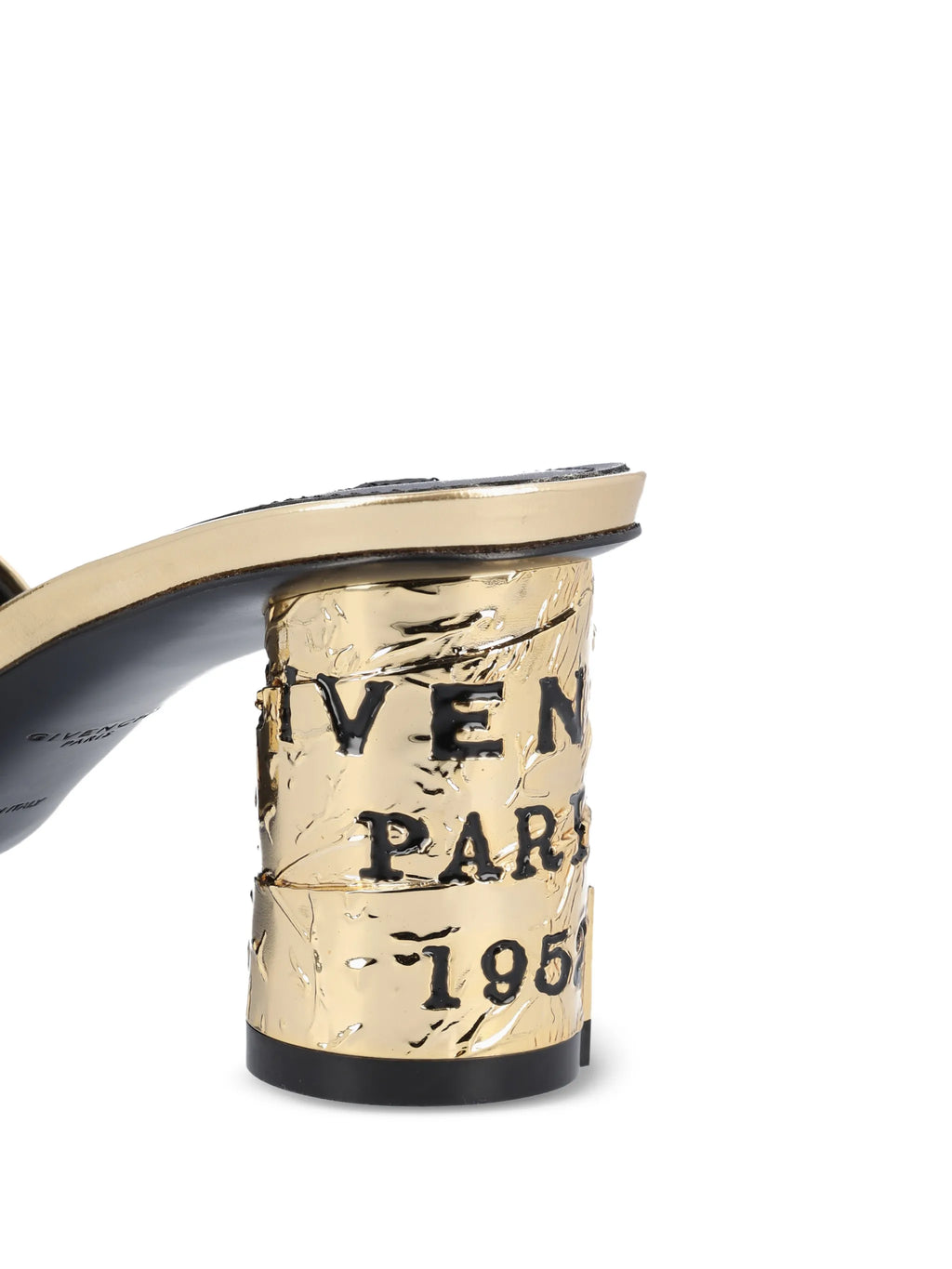 Givenchy - Tape Heeled Mules In Mirror Effect Leather