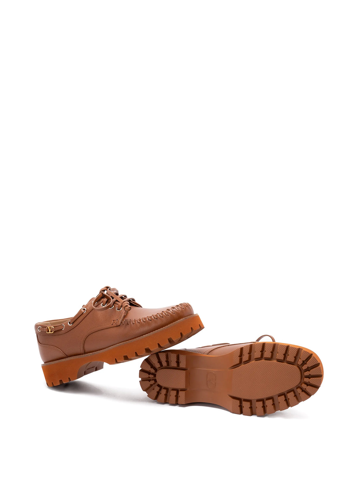 Valentino - Lord Chunky Leather Boat Shoes