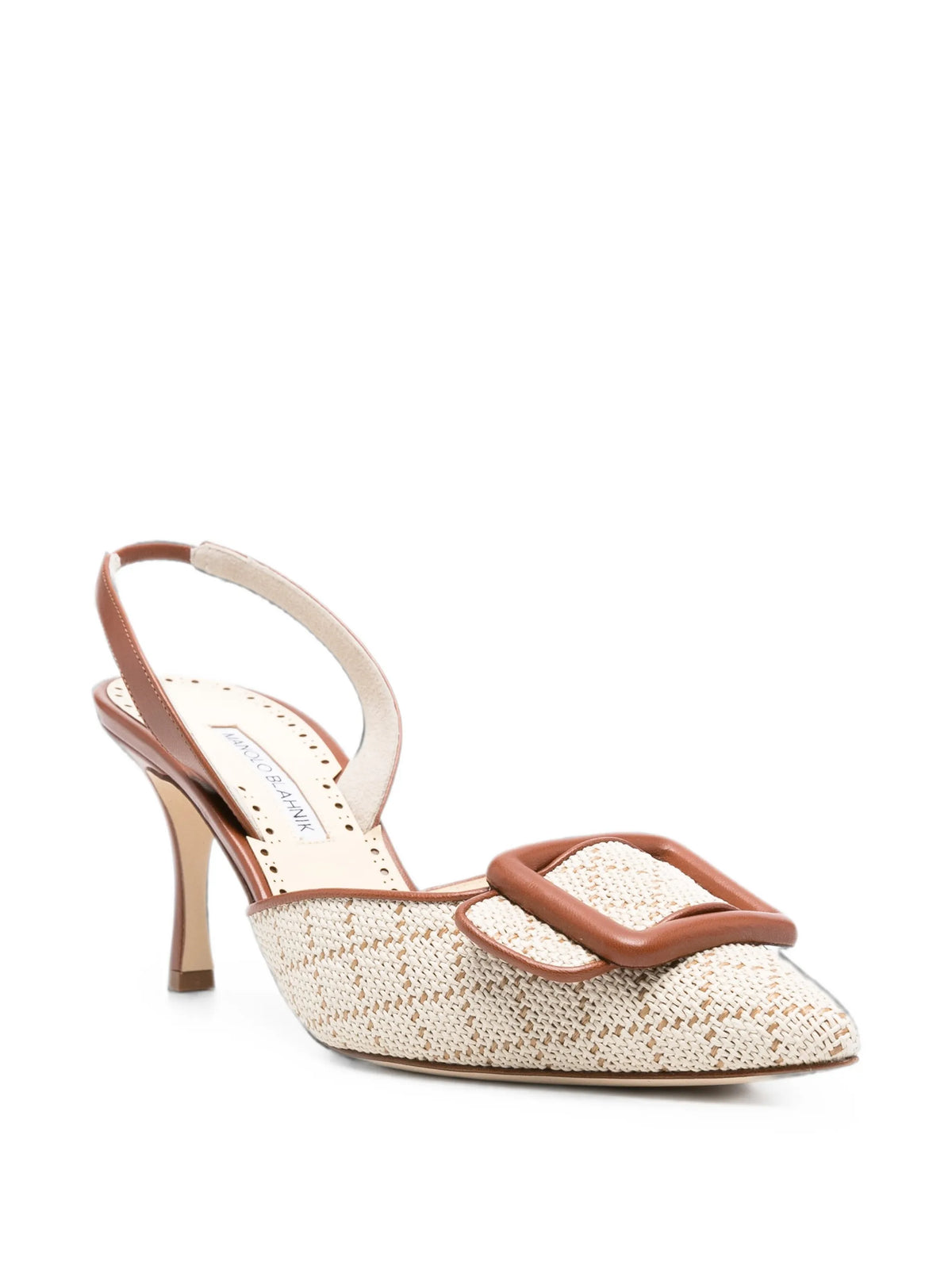 Manolo Blahnik - Mayslibi Buckle-detail Raffia Pumps