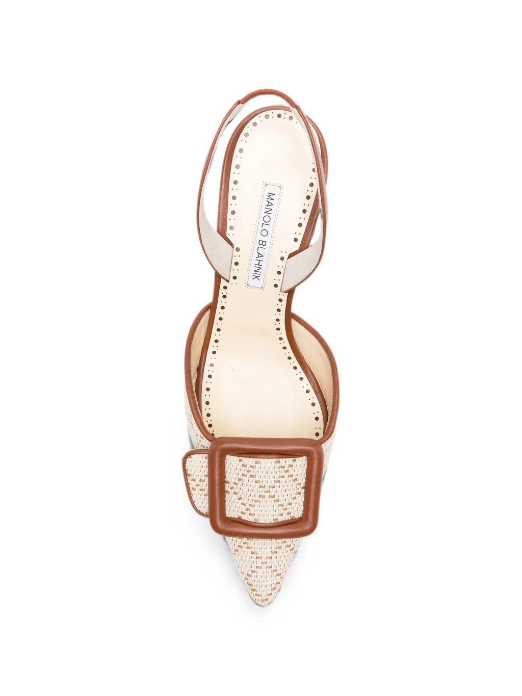 Manolo Blahnik - Mayslibi Buckle-detail Raffia Pumps