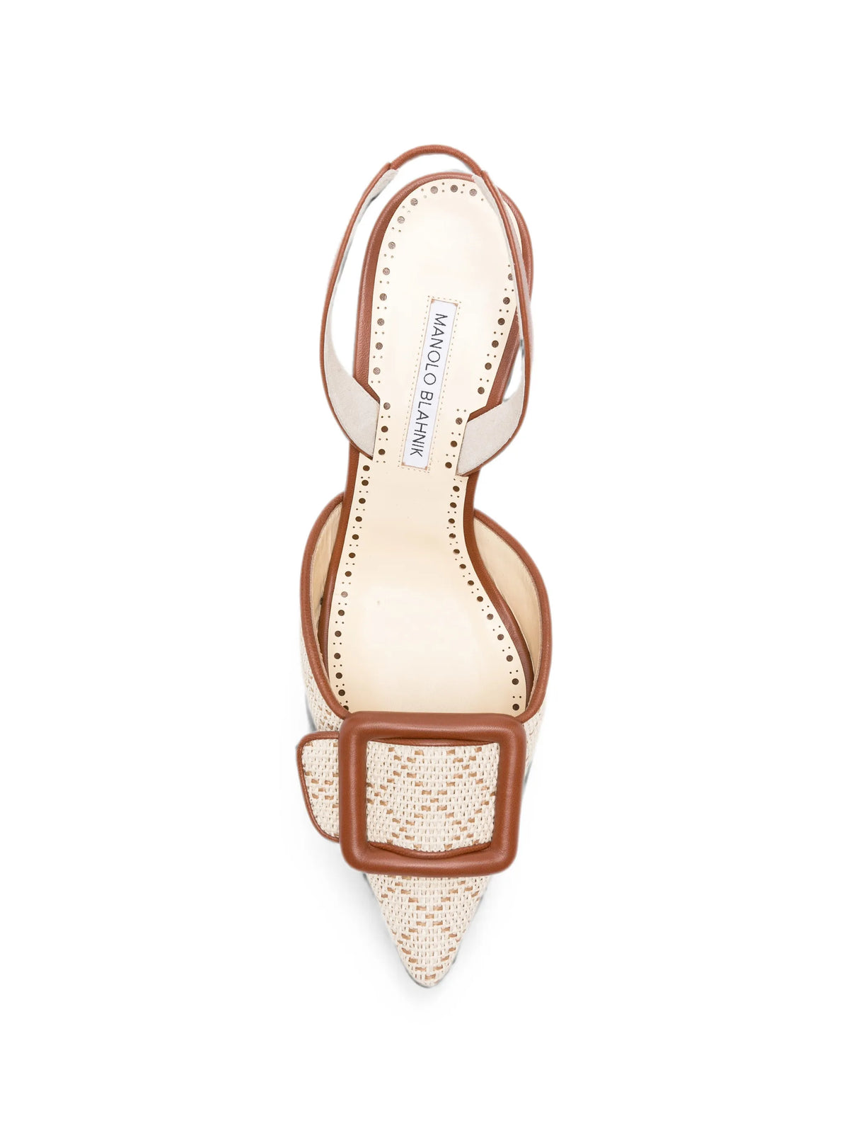Manolo Blahnik - Mayslibi Buckle-detail Raffia Pumps