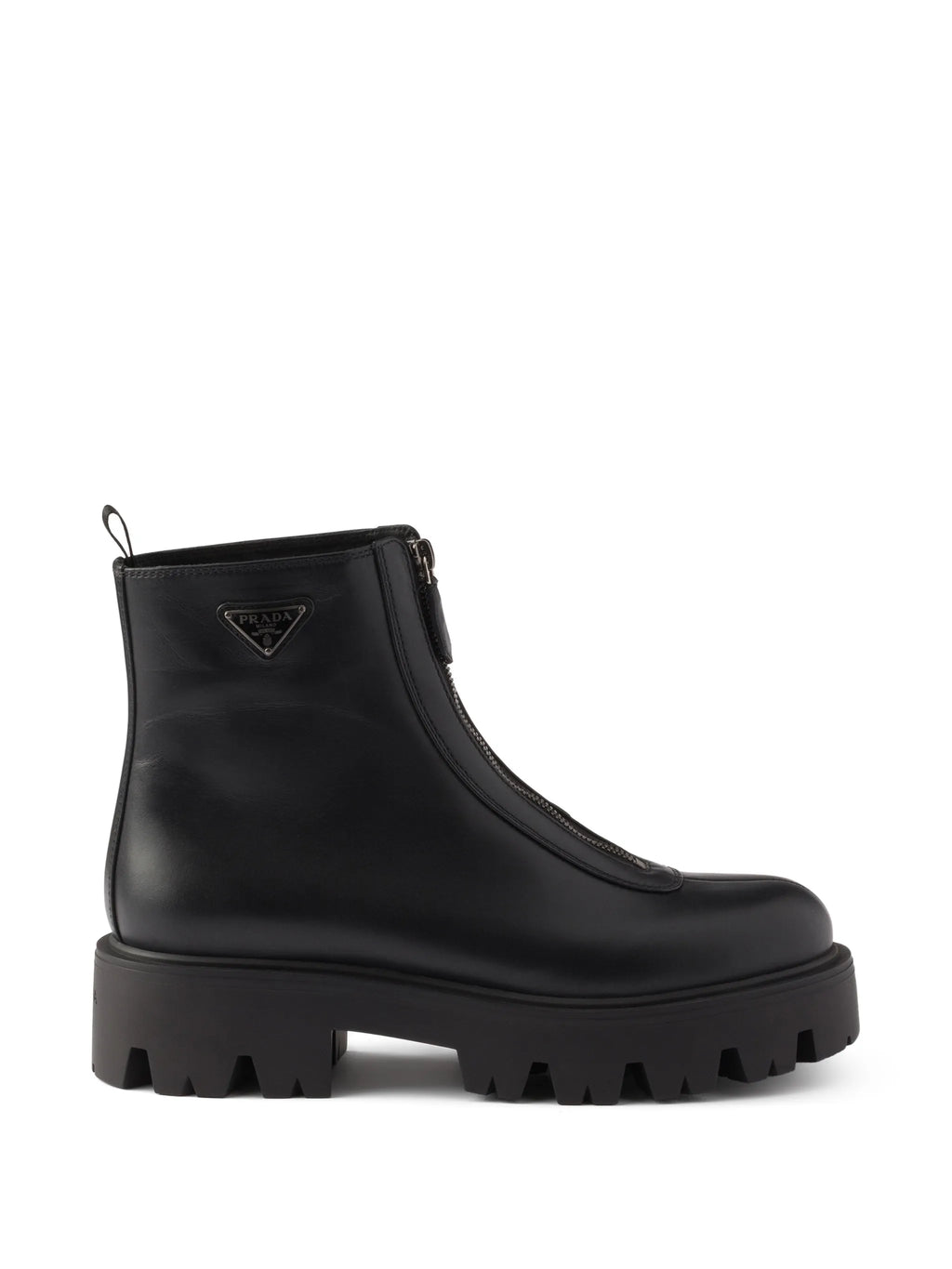 Prada - Leather Zipper Booties