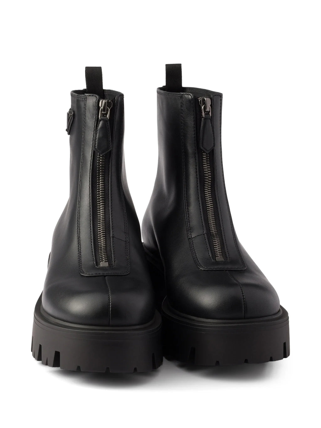 Prada - Leather Zipper Booties
