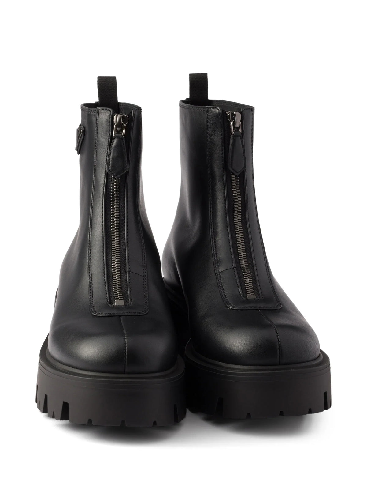 Prada - Leather Zipper Booties