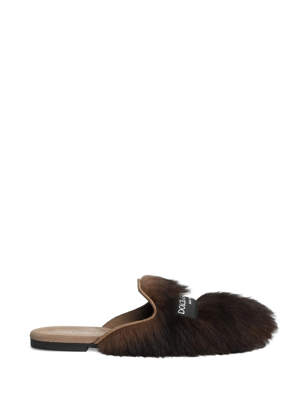 Dolce & Gabbana - Shearling And Suede Slippers