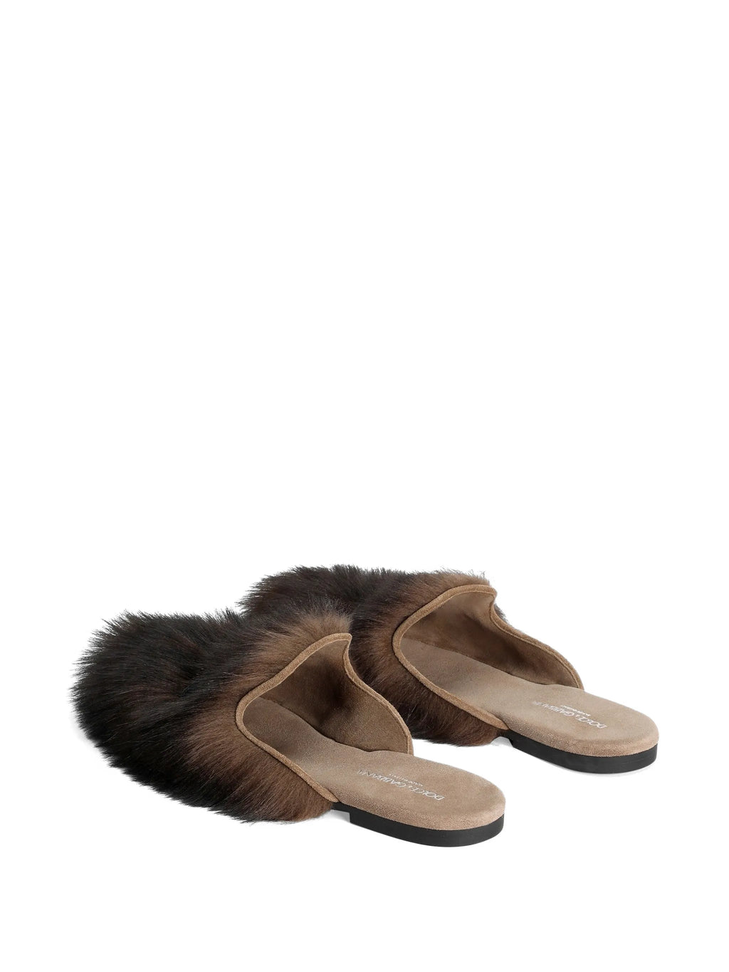 Dolce & Gabbana - Shearling And Suede Slippers