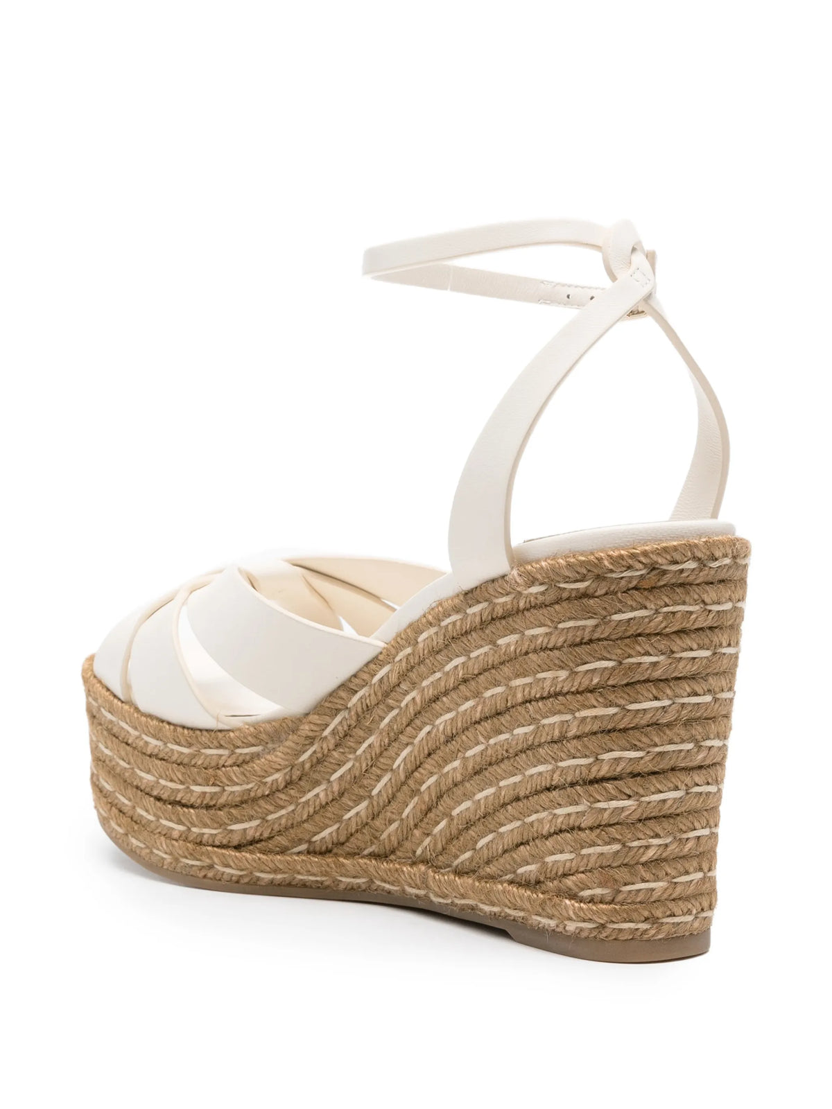Jimmy Choo - Korra Leather Wedge Espadrilles