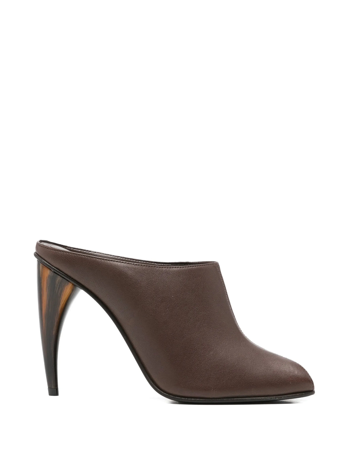 Alexander McQueen - Horn Heel Mules In Black