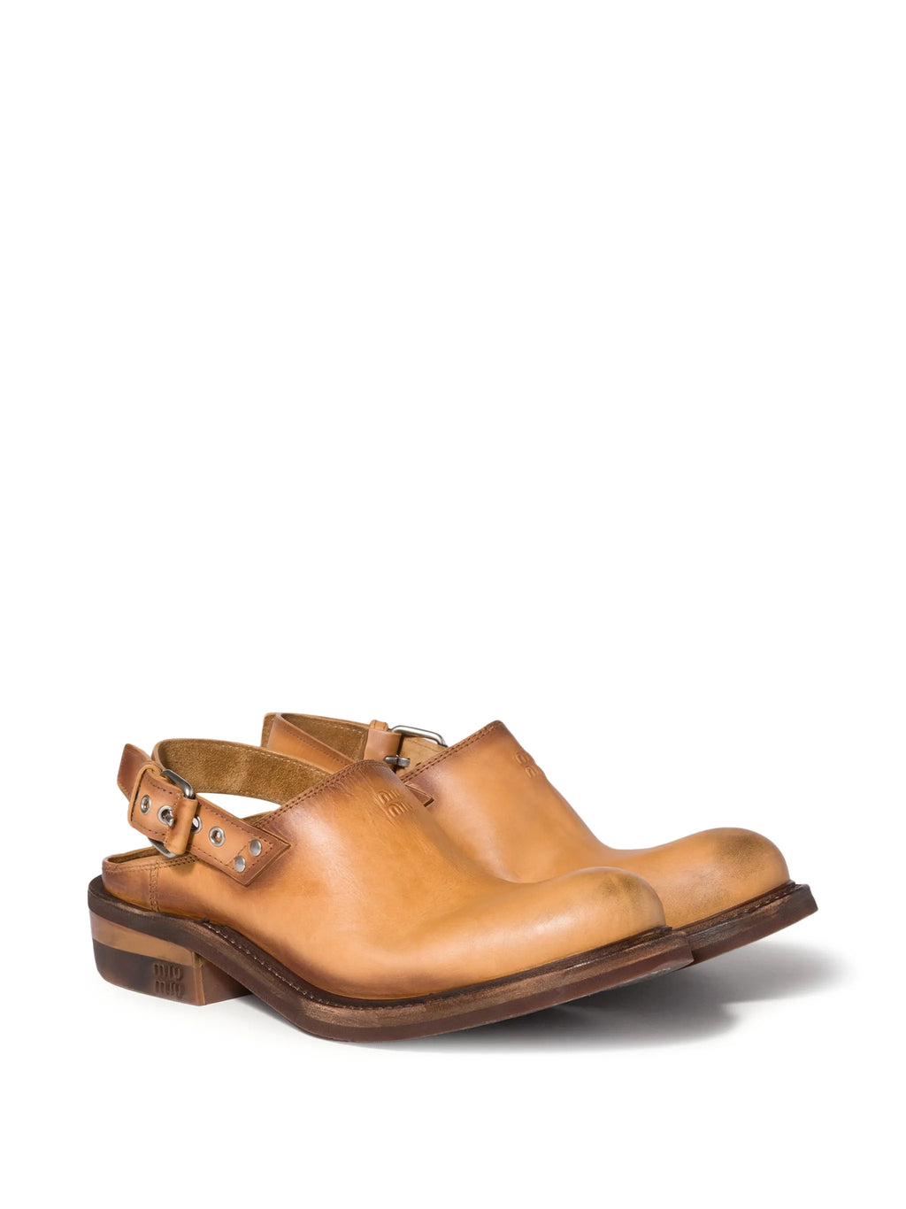 Miu Miu - Foule Leather Mules