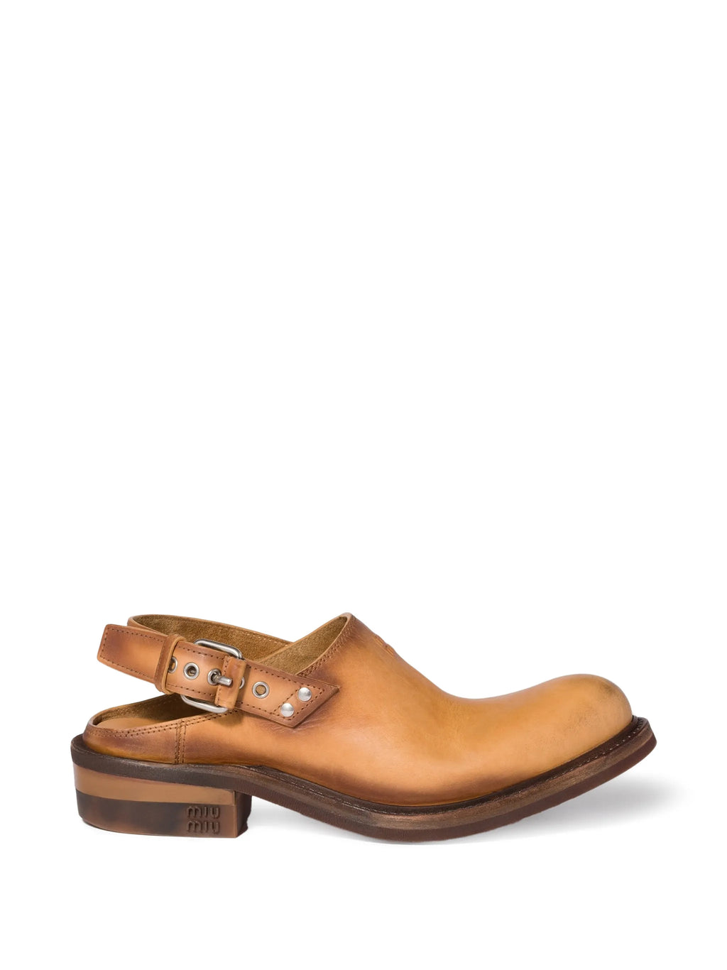 Miu Miu - Foule Leather Mules