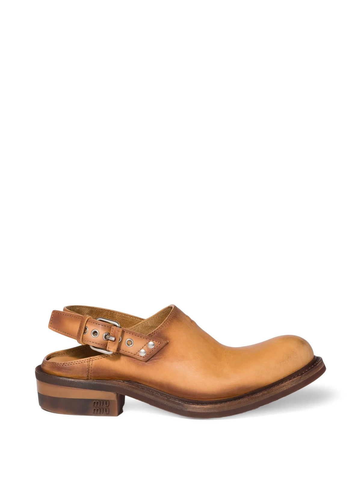 Miu Miu - Foule Leather Mules