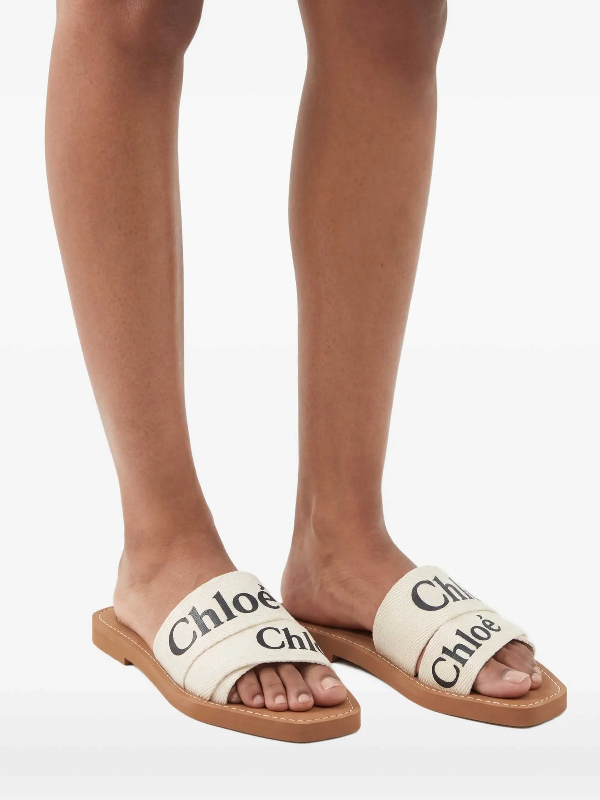 Chloé - Woody Logo-detail Slides