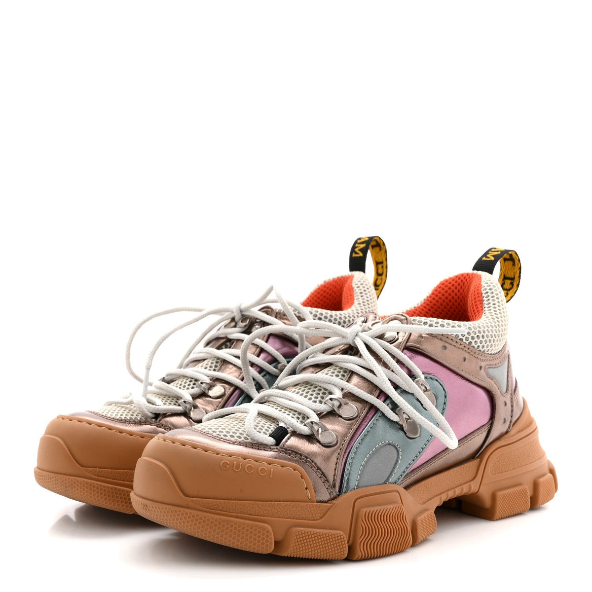 Gucci - X SEGA Metallic Calfskin Mesh Flashtrek Sneakers