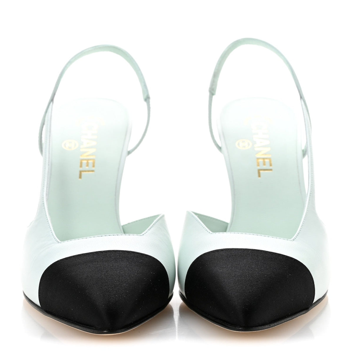 Chanel - Goatskin Mixed Fibers Cap Toe Slingback Pumps