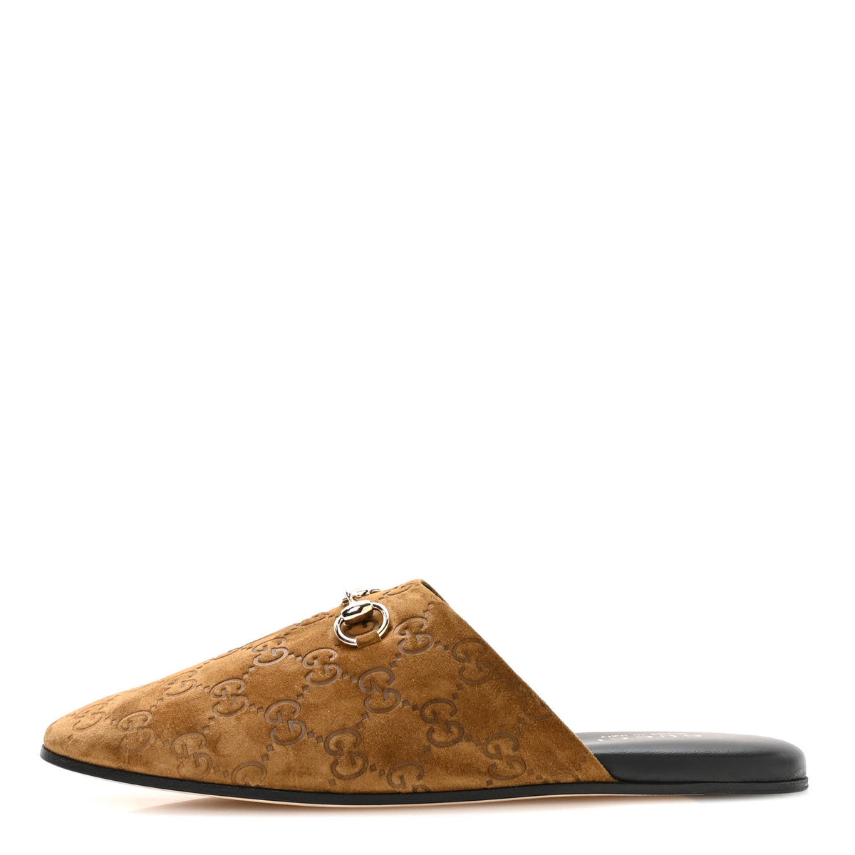 Gucci - Suede GG Debossed Annette Horsebit Flat Mules