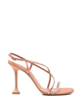 Amina Muaddi - Sally Sandals 95 Latte Satin And White Crystals