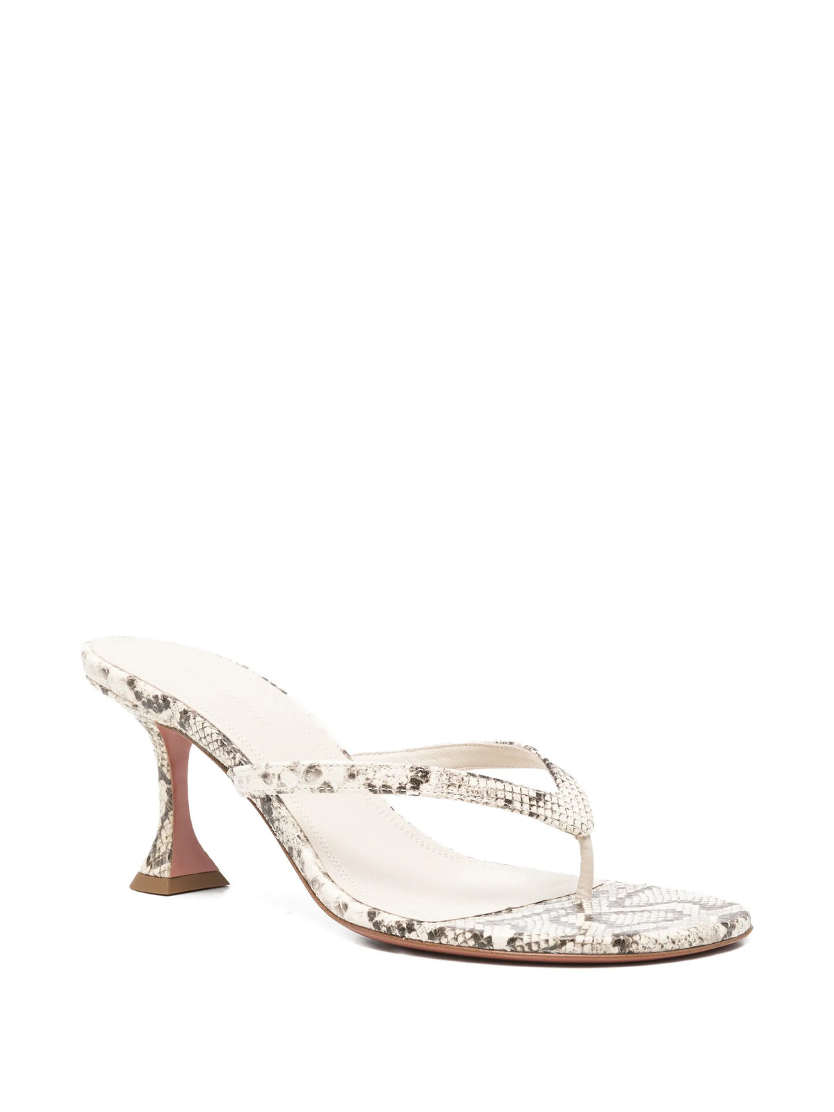 Amina Muaddi - Juliette Thong Slippers 70 Matural Printed Snake