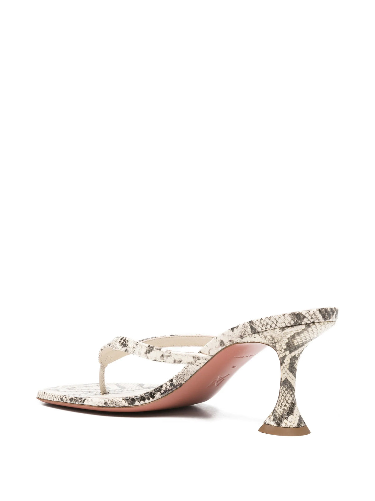 Amina Muaddi - Juliette Thong Slippers 70 Matural Printed Snake