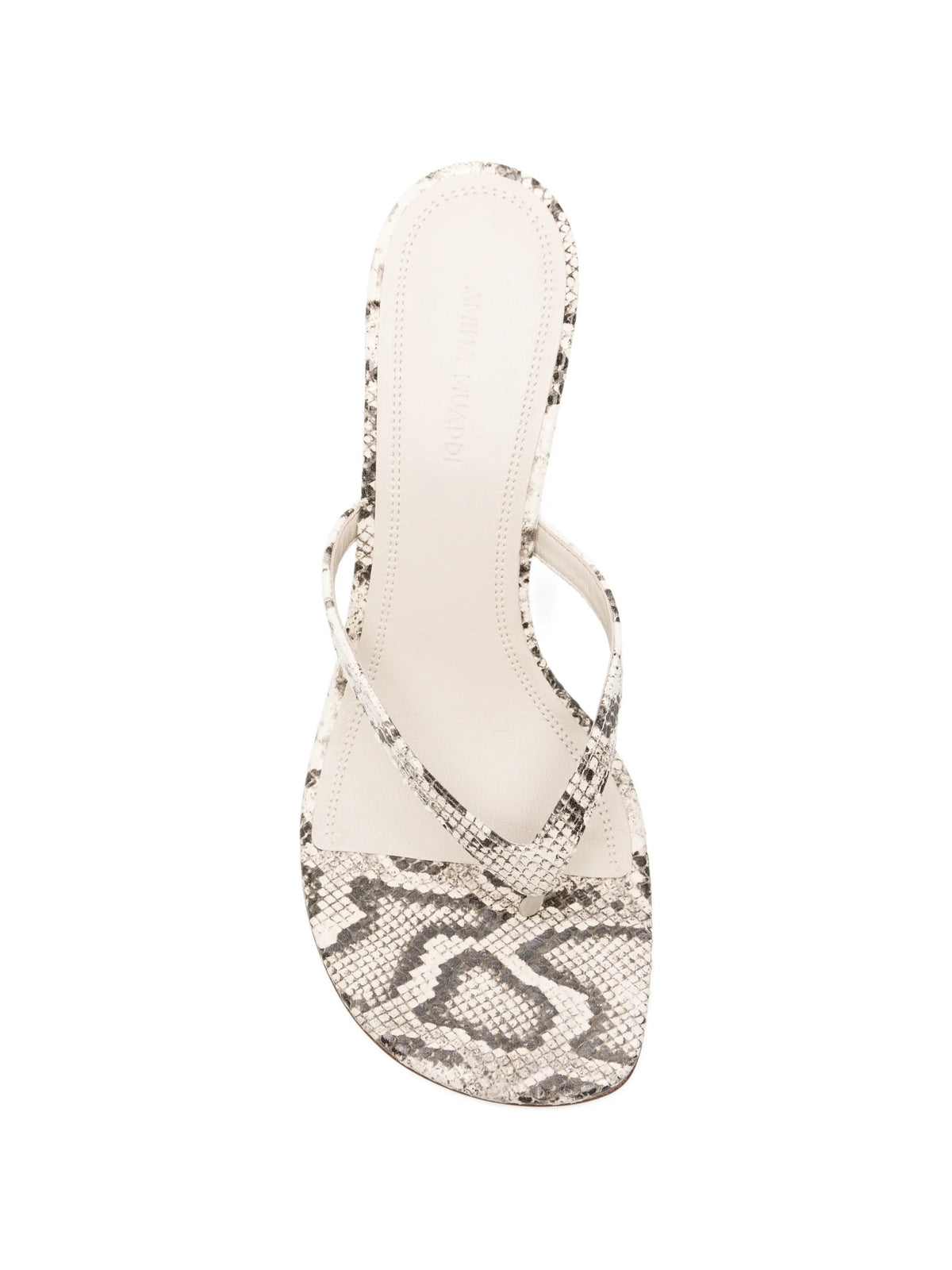 Amina Muaddi - Juliette Thong Slippers 70 Matural Printed Snake