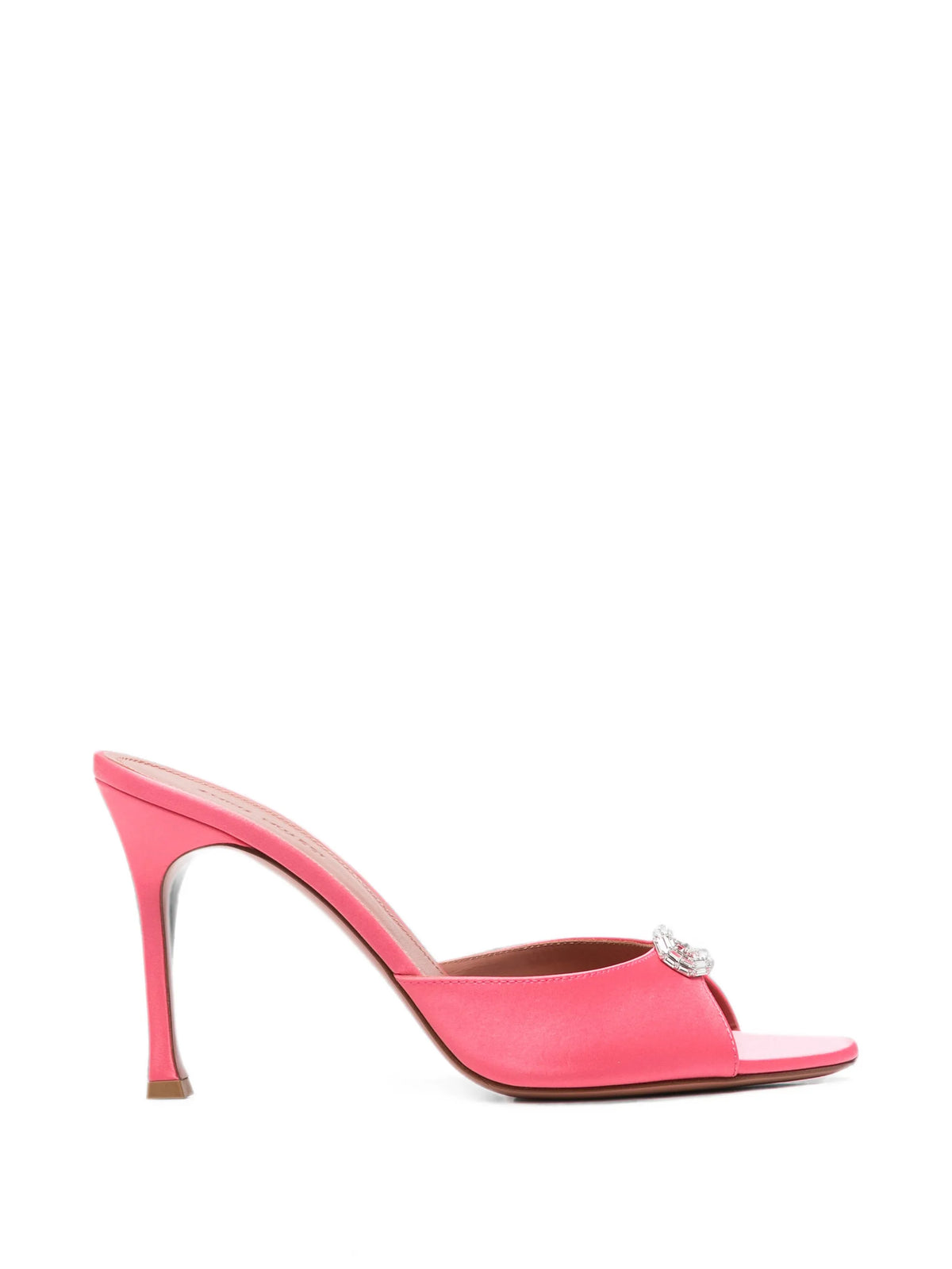 Amina Muaddi - Mini Camelia Slippers 95 Coral Satin