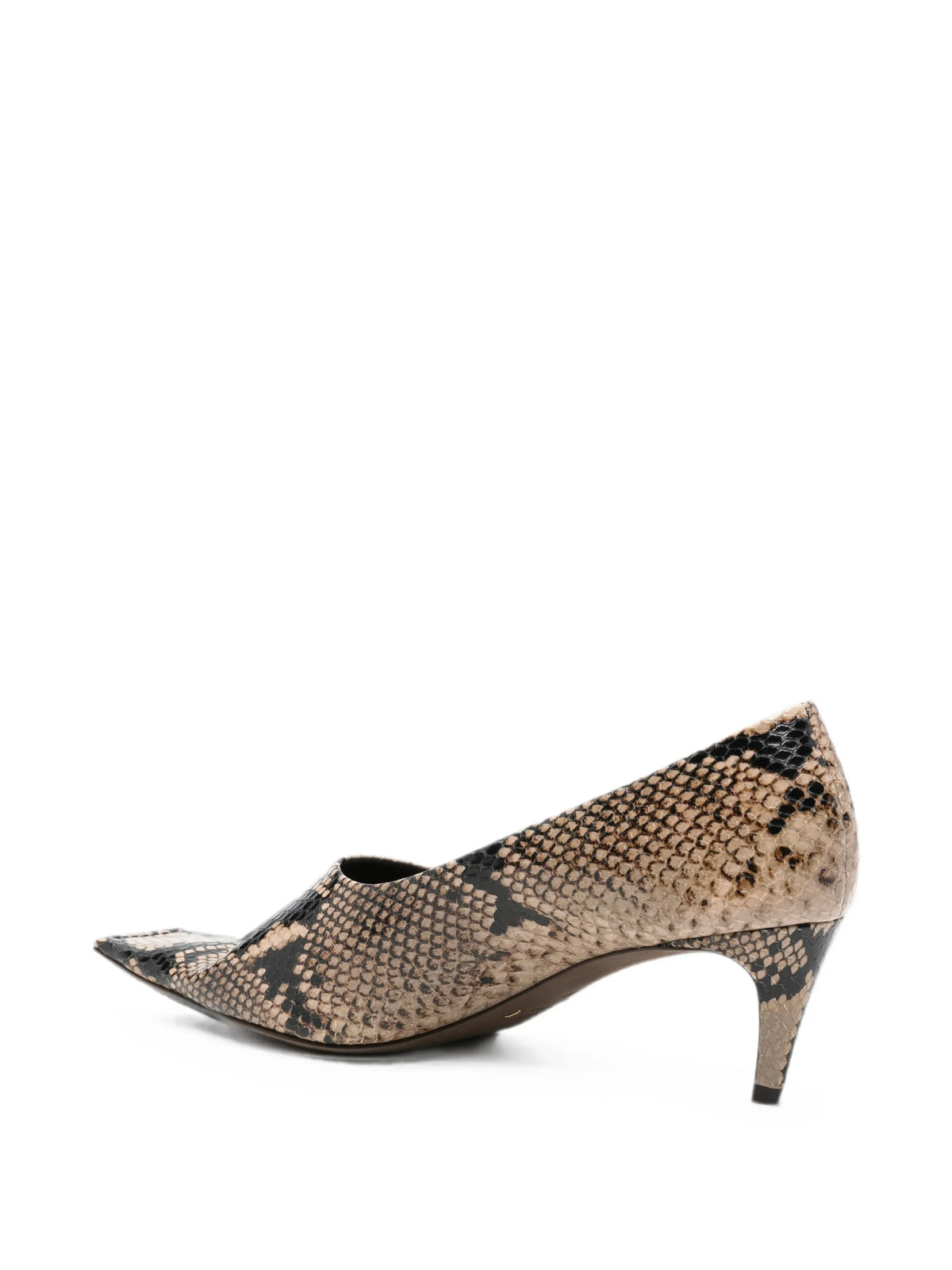 Khaite - Marlene Snake-effect Square-toe Pumps