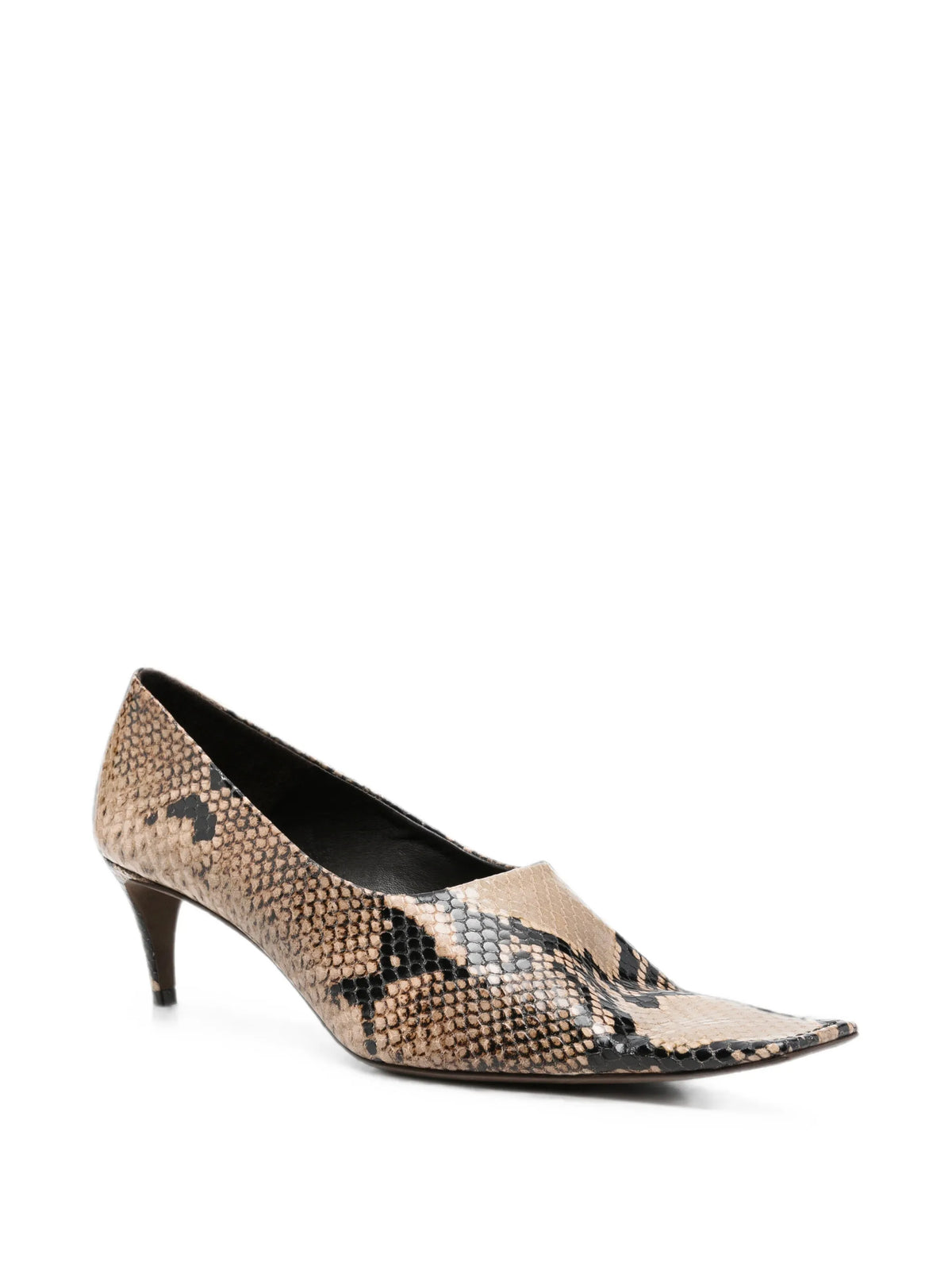 Khaite - Marlene Snake-effect Square-toe Pumps