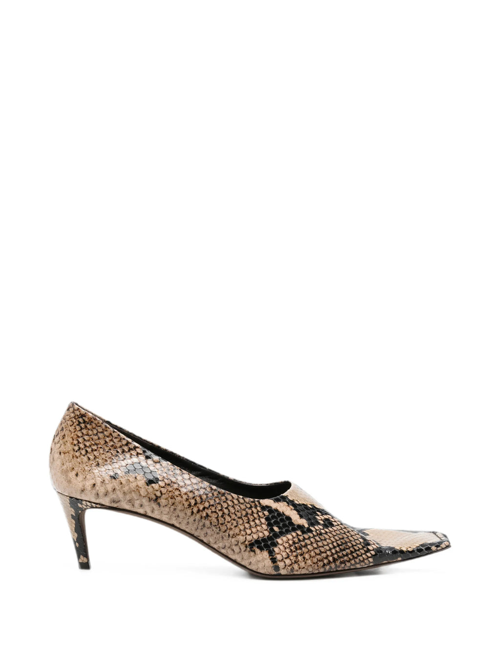 Khaite - Marlene Snake-effect Square-toe Pumps