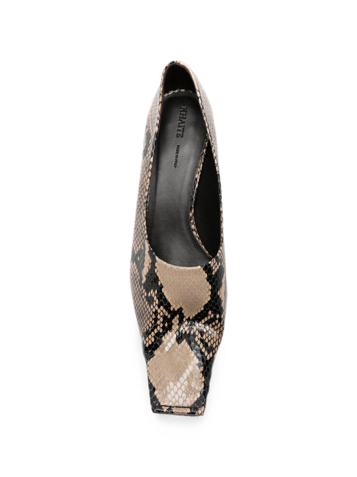 Khaite - Marlene Snake-effect Square-toe Pumps