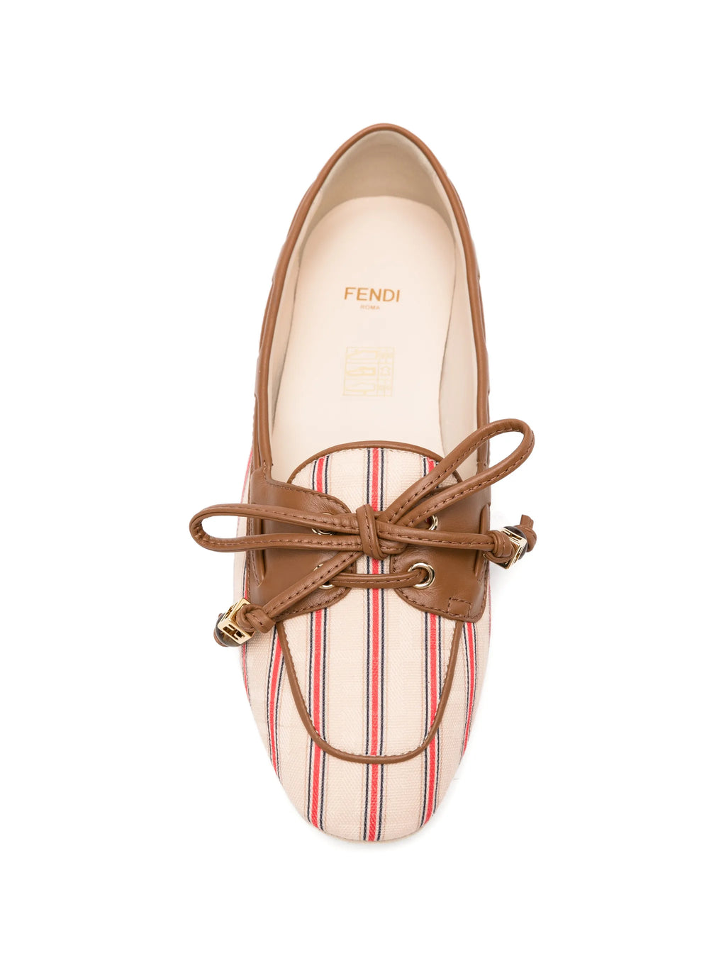 Fendi - Striped Leather-trim Loafers