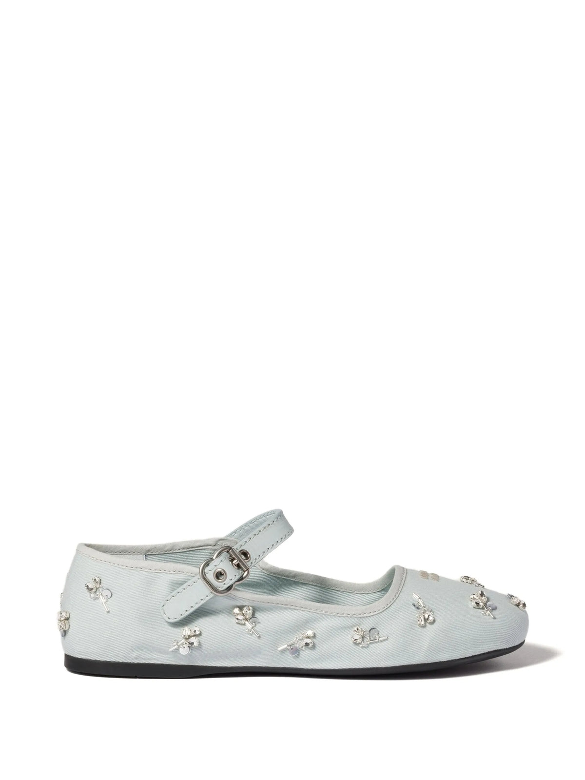 Miu Miu - Embroidered Drill Ballerinas