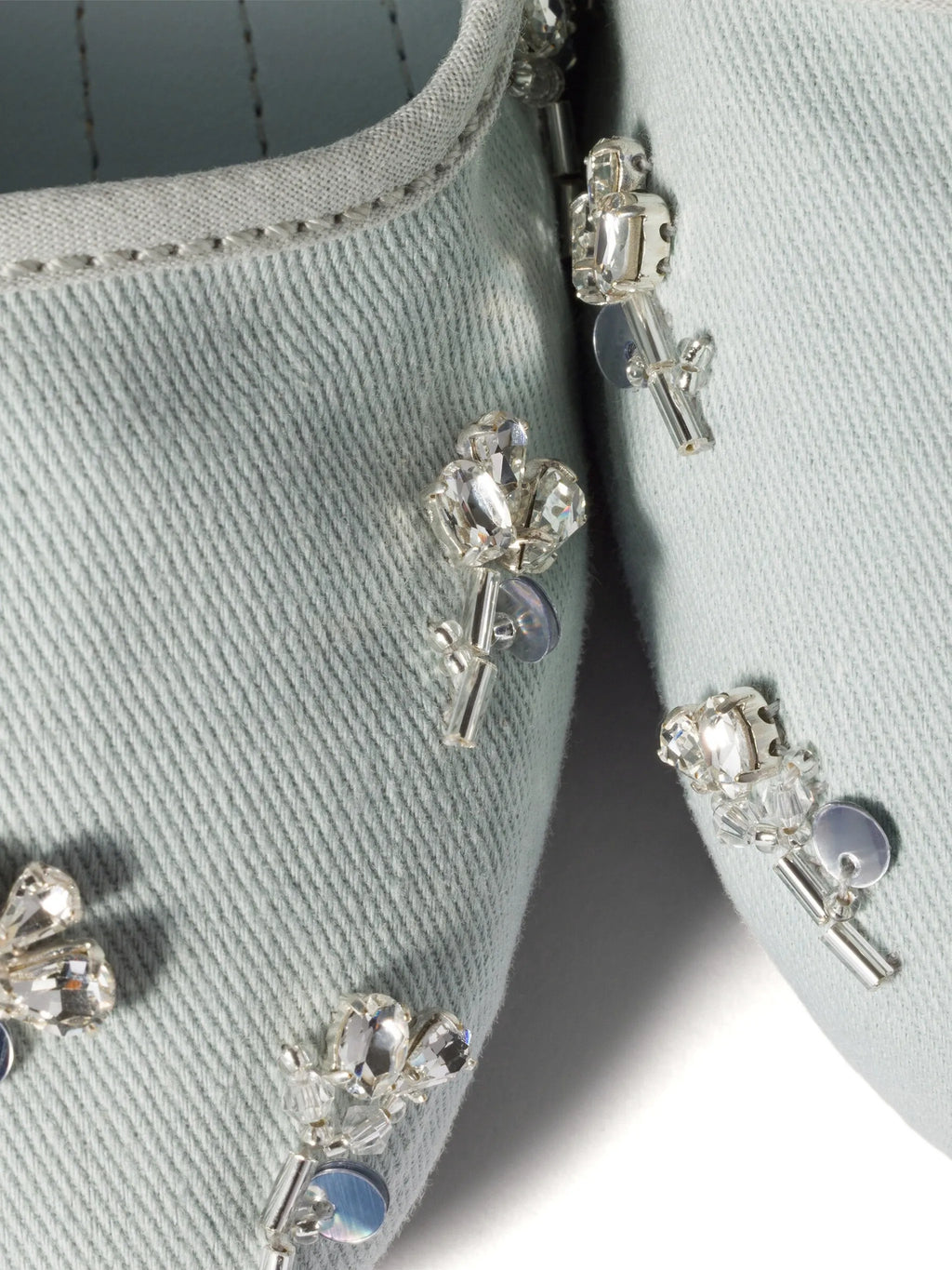 Miu Miu - Embroidered Drill Ballerinas