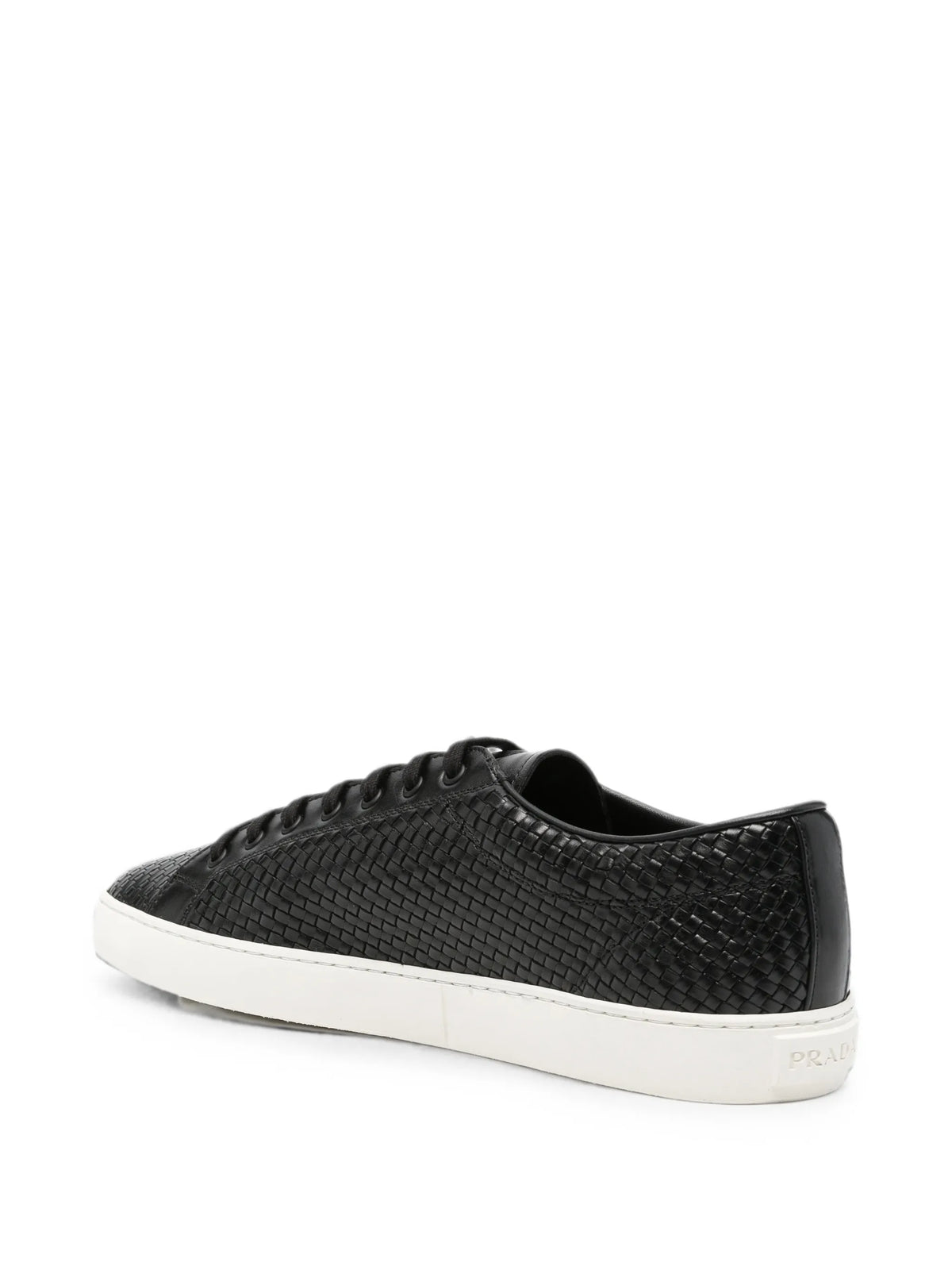 Prada - Intreccio Woven Lace-up Sneakers