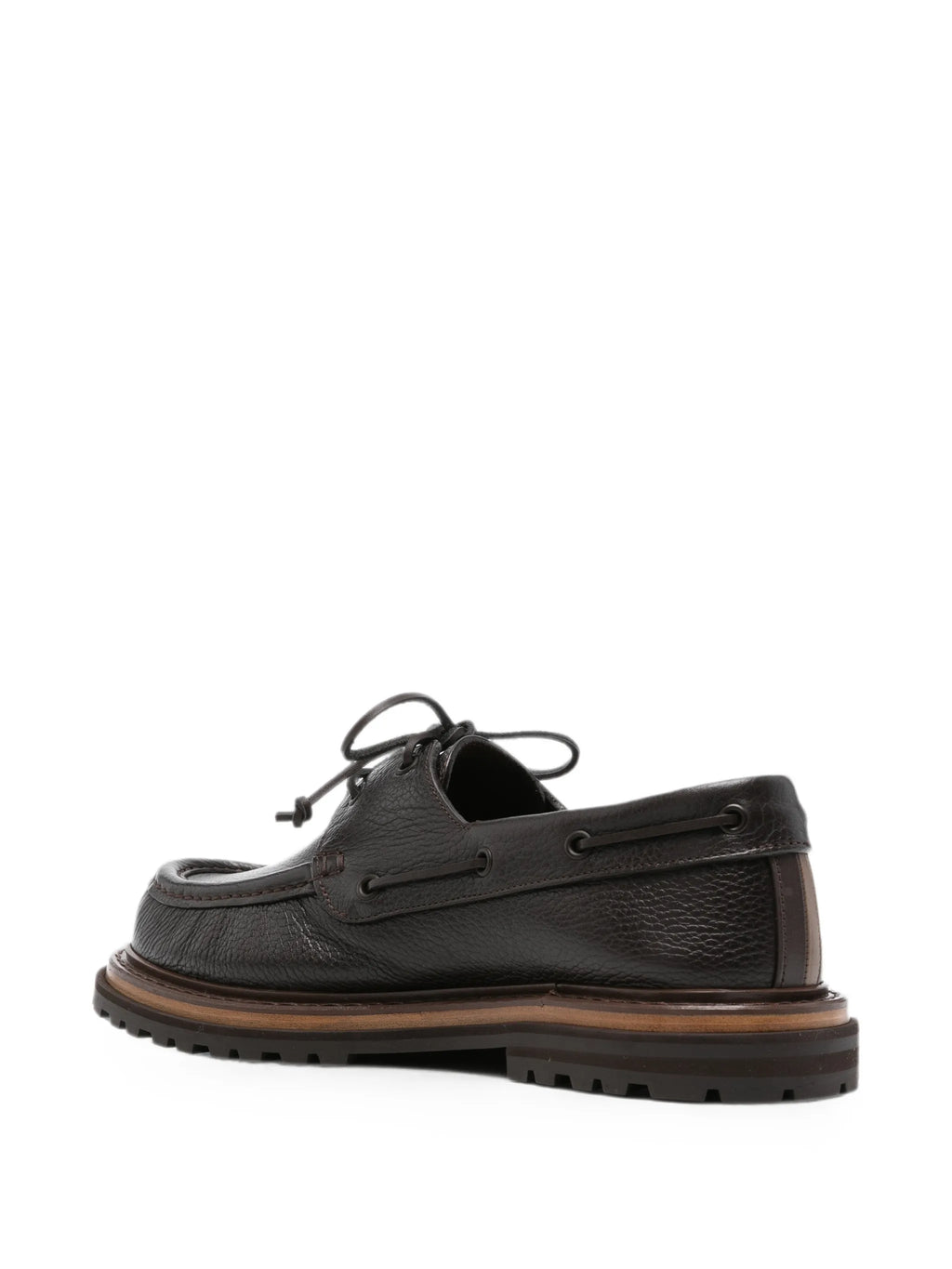 Fendi - Lace-up Leather Boat Shoes